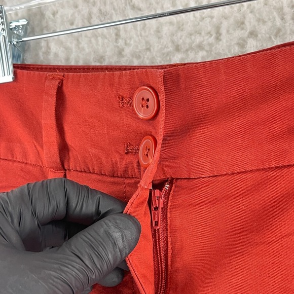 LOFT Outlet Orange Red Original Crop Pants Womens Patchwork Low-Rise Size 2 - Picture 5 of 15